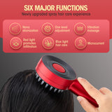 EMS Electric Comb Vibration Red Blue Light Therapy Growth Massage Scalp Brush Anti Hair Loss Liquid Oil Applicator
