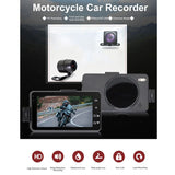 Motorcycle Dvr Driving Recorder Ip65 Waterproof Lens Intelligent Loop Recording 2.8 Inch Display Gravity-Sensor Collision Lock