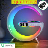 Led Rgb Light Wireless Charger Stand Lamp Bluetooth Speaker App Control For Iphone14 13 12 15w Fast Charge Station Alarm Clock