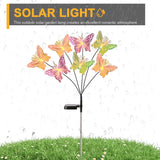 2Pcs Solar Fiber Optic Butterfly Lamp Decorative Firefly Light for Courtyard Patio Decoration