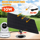 10W 5V Solar Panels Portable Micro-USB Solar Charger Power Bank 360° Adjustable Security Camera Power Supply