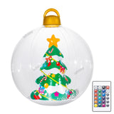 60cm Giant Luminous Christmas Balls With Lights Pvc Outdoor Xmas Iatable Ball Holiday Yard Lawn Porch Decor