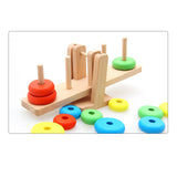 Wooden Clown Rainbow Stacker Seesaw Balance Scale Board Balancing Game Kids Early Education Toys For Children