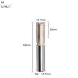 1/2 1/4 Trim Router Bit Wood Slotted Knife Carbide End Mill Straight Flute Bit