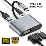 4K 1080P fast charging port USB C HDMI VGA Type-C digital AV multi-port adapter Thunderbolt 3 converter to Book