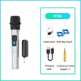 1 Pair UHF Wireless Microphone System Kits USB Receiver Handheld Karaoke Micro Phone Home Party Smart TV Speaker Singing Mic