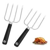 2Pcs Meat Fork,Poultry Roast Forks,Roast Chicken Forks With Slip Resistant Grip,Turkey Forks,For BBQ & Thanksgiving Pros