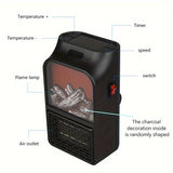 1pc, Flame Heater, Small Heater With Heating And Fan Modes, PTC Fast Heating Electric Heater, Portable Household Remote Control,  For Home Office School Thanksgiving Halloween Christmas Wedding Birthday Gift Fall Winter Essential
