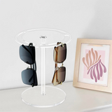 Sunglasses Holder Organizer with 360 Rotating, Acrylic Eyeglasses Storage Rack, Eyewear Display for Stand, 2 Pack