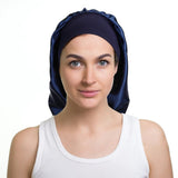 Satin Bonnet Long Hat Soft Elastic Band Nightcap Silky Cap Curly Hair Braids Dreadlocks Care Wrap For Women Men Unisex
