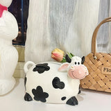 1pc Cow Design Tissue Box, Tissue Box Cover, Napkin Dispenser Container, Ceramic Tissue Holder, Creative Tissue Storage Box For Bathroom Living Room, Home Decor, Bathroom Accessories