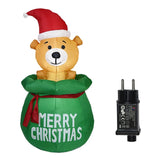 Christmas 1.5M Iatable LED Light Decorations Halloween Air Blown Bear With Gift Bag Outdoor Home Decor Supplies
