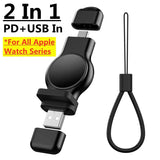 NEW in 1 Magnetic Wireless Charger Portable Type-C USB Interface for Apple Watch iWatch 8 7 6 5 SE 4 3 2 Fast Charging
