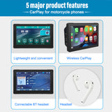 Motorcycle Special Navigator Waterproof 7 Inch Screen With Speaker Support Dual Bluetooth Wireless Carplay Andorid Auto