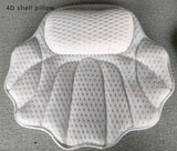 Washable with Suction Cups Soak Spa Non-Slip Shell Bath Pillow for Head and Neck Support