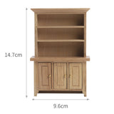 1/12 Scale Dollhouse Wood Three-Door Vertical Cabinet Miniature Showcase For Doll House Furniture Decor Accessories