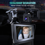 1080P Baby Camera Night Vision Safety Car Seat Mirror Cameras Monitored Mirrors with Wide Crystal Clear View