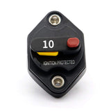 12-32V Circuit Breaker Trolling Motor Car Marine Boat Stereo Audio Inline Inverter Waterproof with Manual Reset Switch Fuse 10A