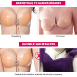 Adjustable Strapless Invisible Silicone Gather Push Up Self-Adhesive Drawstring Bra Backless Breast Enhancer