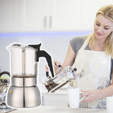 Stainless Steel Pot Caffe hine Glass Espresso Makers Latte Percolator Stove Top Moka Coffee Maker 200/300/450ML