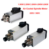 800W 1.5W 2.2KW 3.5KW 4.5KW 6KW CNC Spindle Motor 220V 380V Air Cooled Milg hine Z Axis Shaft ER20 ER25 ER32 Collet Chuck