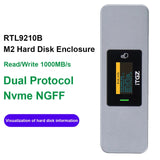 NVMe NGFF External Drive Case 10Gbps HDD Hard Disk Box with Display Screen M.2 SSD Enclosure USB3.2 Gen2 for Laptop