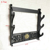 1/2/3 Layer Wall Mount Samurai Sword Holder Dragon Pattern Katana Stand Bracket