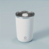 1pc Rechargeable Stainless Steel Automatic Stirring Cup for Coffee, Milk, and Tea