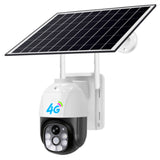 1 PCS Solar Security Camera Wireless Outdoor System 2Mp Battery Powered White ABS For Home Security, Panoramic PTZ