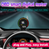 HD TFT OBD P15 HUD Digital Smart Head Up Display Speedometer OBD2 Turbo Boost Pressure Meter Alarm Oil Gauge Code Reader