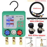 Electronic fluoride count display manifold tester Refrigerant vacuum gauge Air conditioning leak detection R134