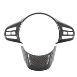 Steering Wheel Cover Trim Car Interior Decor Carbon Fiber Temperature Resistant Wearproof Steering Wheel Decoration for Auto