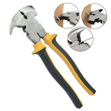 10 Inch Garden Fence Pliers Parallel Jaws Soft Grip For Wire Cutters Fencing Hammer Tool CR-V' Steel Multi Purpose Tools