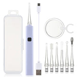 LED Light wax Removal hine Rechargeable Baby Cleaner with Magnifier Luminous Earpick 6 Ear Spoons