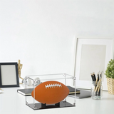 Display Case Acrylic Lid and Black Base Clear Football Boxes with Ball Holder