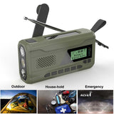 Digital Display Solar Emergency Tuning Radio with Flashlight Portable Hand Crank Power Bank Phone Charger Weather Forecast