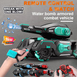 2.4G RC Armored Children Remote Control Toys for Boys Gesture Controlled Water Bomb Tank Electric Car Kid Toy Gift