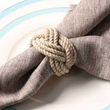 12Pcs Natural Cord Woven Corded Buckle Waxed Twine Napkin Loop