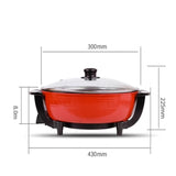 Hot Double Soup Pots Non Stick less Home Kitchen Cookware Twin Divided Shabu Pot Electric Cooker 6L