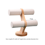 2-Layer Solid Wood Stand Bracelet Watch Organizer Storage Rack Jewelry Packing Display Props Bracket, 2