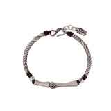 Silver S999 Full Silver Vintage Personality Slub Bamboo Leaf Bracelet