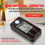 Color Temperature High Precise Illuminance 0.5-300000 LED Illumination Test Meter Photographic Luminance Measure