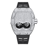 PINTIME Men Iced Out Watches Luxury Full Diamond Gold Stainless Steel Quartz Wristwatches Clock Gift Relogio Masculino