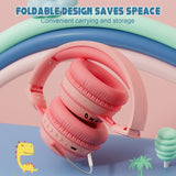 Cartoon Bluetooth 5.1 Wireless Game Headphone Cell Phone with mic RGB Light Gaming headset For Kids PC PS4 Gamer Support TF Card