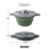 Foldable Portable Camping Silicone Boiling Water Picnic Fishing Heat-Resistant Stir Fry Pot Outdoor Cooking
