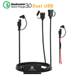 Motorcycle Fast Charger SAE To USB Adapter Disconnect Plug Waterproof 36W QC3.0 Quick Charge 3.0 Built-in Smart Chip
