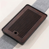 1pc Tea Tray, Household Simple Small Tea Tray, Water Storage Type, Bamboo Tea Seat, Round Tea Tray, Tea Table, Dry Bubble Table