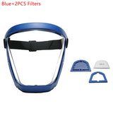 Transparent Full Face Shield Bicycle Helmet Safety Glasses Eye Shield Mask Protective Cover Windproof Face Mask With Filters