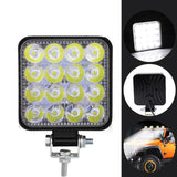 2Pcs 48W Square Bright LED Spotlight Work Light SUV Truck Driving Fog Lamp for Car Repairing Hiking Backpacking Fishing