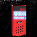 Portable Mini FM Radio Digital Receiver Music Player Support U Disk TF Card Time Display Headphone Play with Illuminated Button